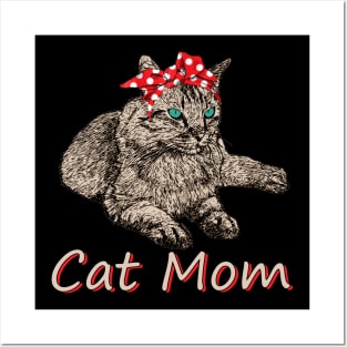 Funny Cat Mom Shirt for Cat Lovers Mothers Day Gift Posters and Art